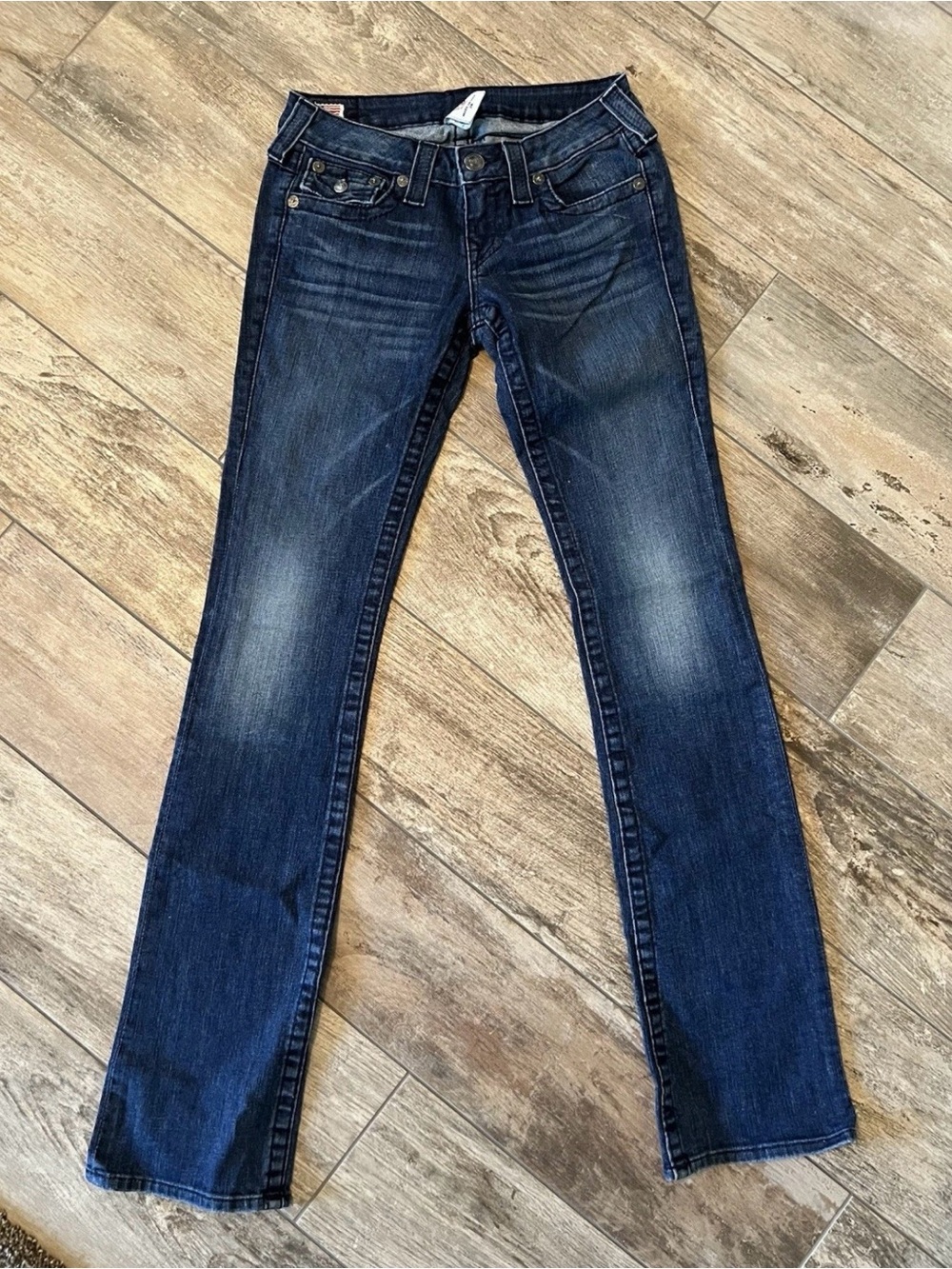 True Religion Jeans, Billy Super T, Dark Blue, Flap Pockets, Women’s Size 26